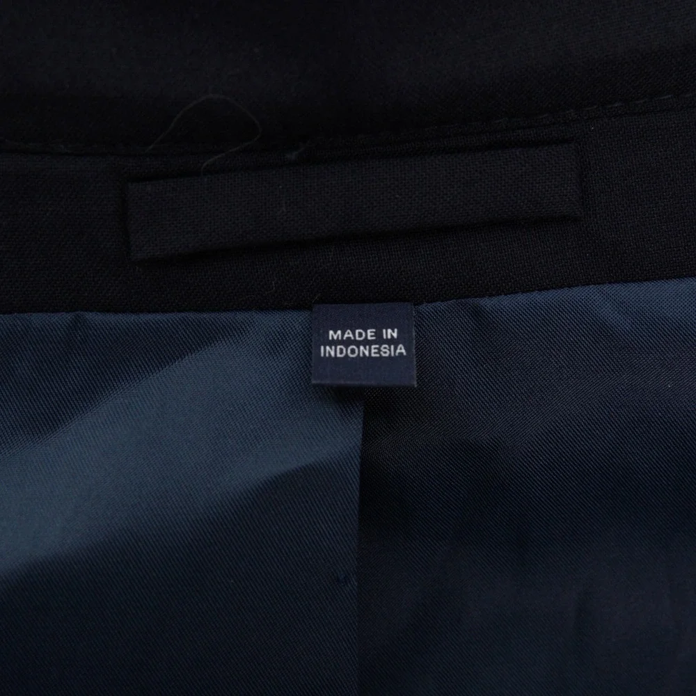 Jos A Bank Traditional Fit Blue Wool Blend Gold Button Blazer 44R